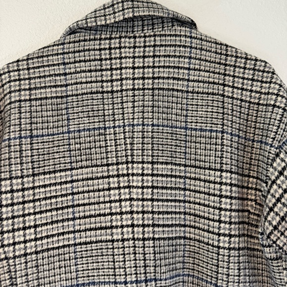 Nordstrom Treasure & Bond Plaid Double Breasted Heavyweight Plaid Coat Gray XS - Picture 7 of 11